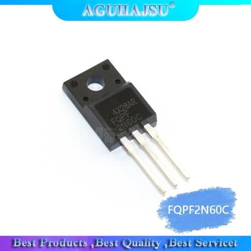 10pcs FQPF2N60C 2N60C 2N60 600V 2A MOSFET N-Channel transistor TO-220F new original