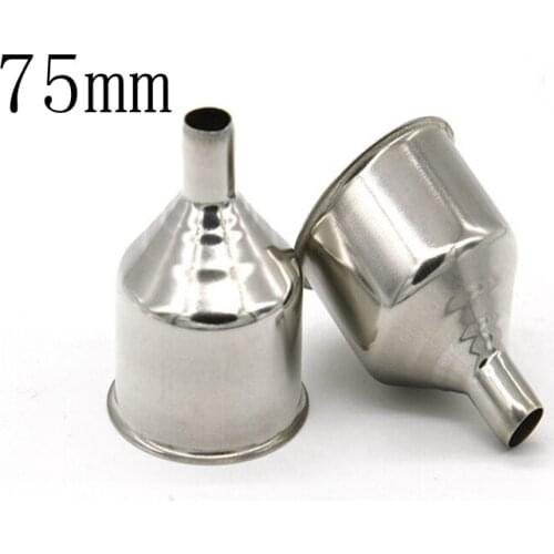 100pcs/lot Fast shipping 75mm Stainless Steel Funnel Wide Mouth Wine Oil Funnel Convenient Kitchen Tool