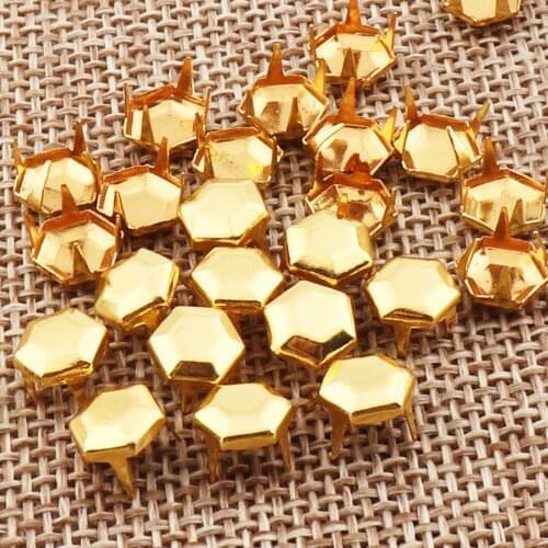 100 PCS Gold Round Rivet Nailhead Studs Fastener Brads Snaps Prong Leather Craft Rivets Belt Bedazzler Jewelry nailheads 7mm