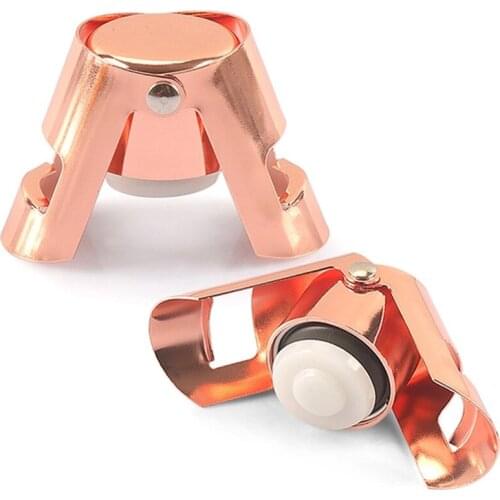 2Pcs Long Champagne Stopper Stainless Steel Wine Bottle Sealer Sparkling Wine Bottle Plug Sealer Leak-Proof Bubble Cap