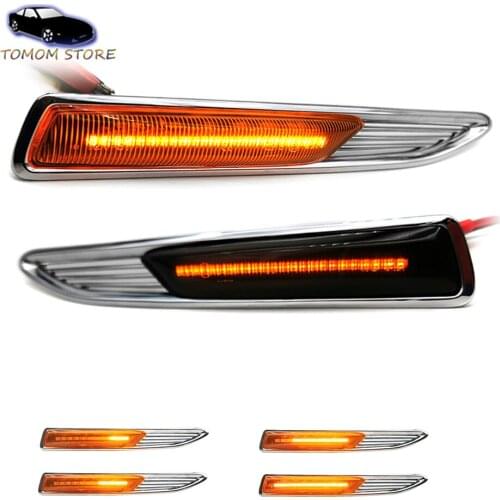 2Pcs LED Dynamic Amber Car Side Marker Indicator Light for Ford Mondeo Mk4 BA7 4 Turn Signal Lamp Canbus Free Error