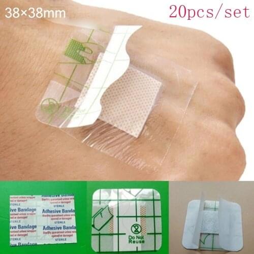 20PCS Waterproof Tape Sticker Wound Dressing Gauze Bandages Fixing For Sports Work Emergency Kits Portable Health Care