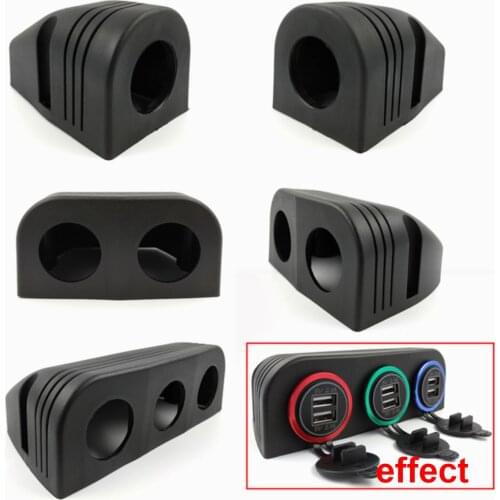 1/2/3 Hole Car USB Charger Socket Tent Base Cover Voltmeter Cigarette Lighter Holder Waterproof for Truck Motorcycle Boat ATV RV