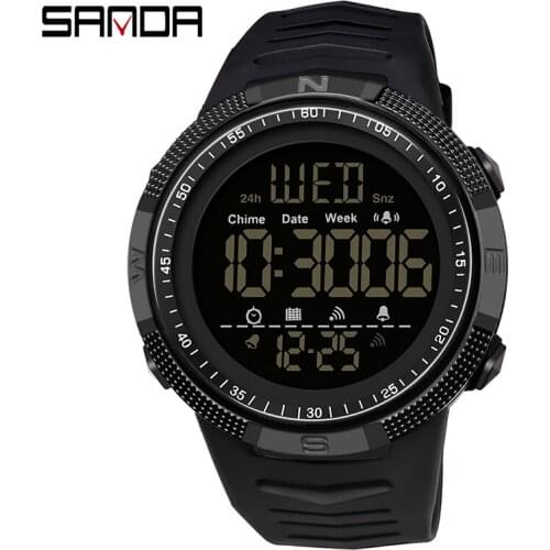 SANDA Fashion Military Mens Watches 50M Waterproof Sports Watch for Male LED Electronic Wristwatches Relogio Masculino 6014