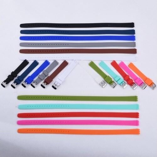 Color Waterproof Silicone Strap Wrist Strap Boys and Girls 12mm Needle Buckle Watch Accessories For Swatch Wrist Series