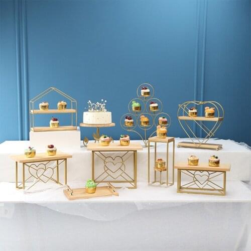 Wooden Cake Stands Sets for Hotel Banquet Wedding Birthday Baby Shower Party Dessert Table Tray Cupcake Donuts Plates