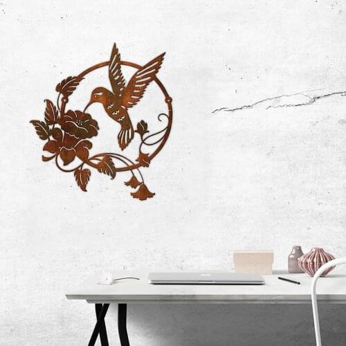 Wrought Iron Flying Bird Metal Art Hanging Pendant Background Wall Living Room Decor Vintage Ornament for Outdoor Home Decoratio