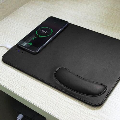 CHUYI Mouse Pad Ergonomic Imitation Leather Mousepad Soft Wrist Rest Healing Wireless Charging For Phone