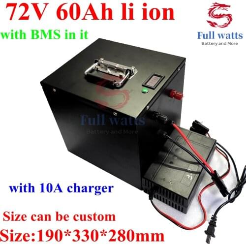 72v 60Ah li-ion lithium battery 72V with BMS for 3000W 5000W golf club bicycle bike tricycle motorhome AGV +10A charger