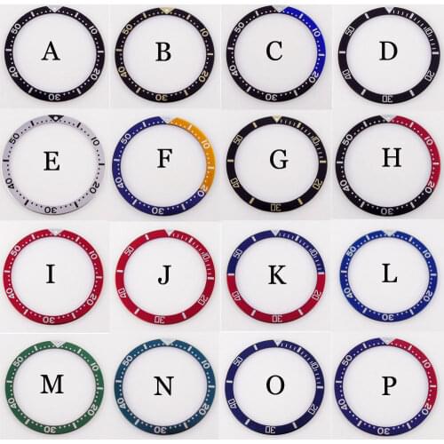 Multicolor High Quality 39mm*32mm Alloy Slope Watch Bezel Insert fit 45mm Bliger Watch Case