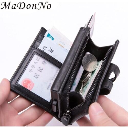 Rfid Cad Holder Men Wallet Vintage Leather Short Wallets Money Bag Male Purse Coin Pocket Magic Pop Up Vallet Walet dropshipping
