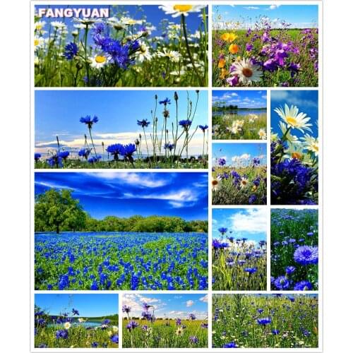 Full Drill Nature Scenic 5D Diy Diamond Painting Accessories Lawn Floral Cross Stitch Kit Diamond Embroidery Mosaic Home Decor