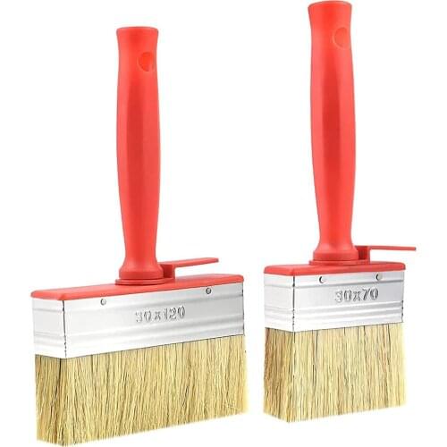 Walls & Ceilings Paint Brush Set,2Pcs Shed Brush Fence Floor House, Water And Oil Based Brushes For Wood And Concrete Decoration
