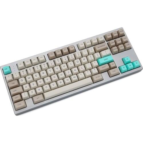 SA profile Dye Sub Keycap Set PBT plastic retro beige for mechanical keyboard beige grey cyan gh60 xd64 xd84 xd96 87 104