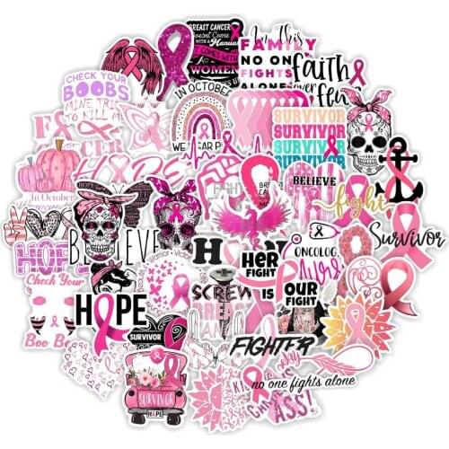 10/50pcs Red Ribbon Symbol Stickers DIY Skateboard Fridge Guitar Travel Snowboard Motorcycle Luggage Classic Toy Cool Sticker