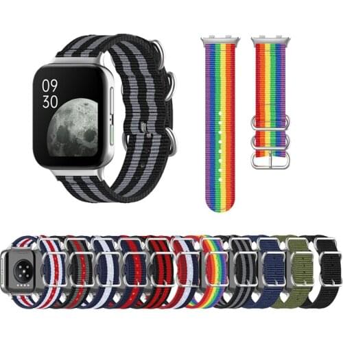 Nylon Wristband Bracelet For OPPO Watch 41mm 46mm Strap Soft Watch Band Colorful Breathable Straps For OPPO Sports Watch belt