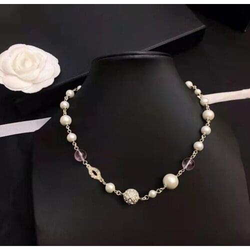 Top Quality Fashion Party Jewelry Pearls Necklace Luxcy Party Flower Necklace Vintage Chain Jewelry Neckalce