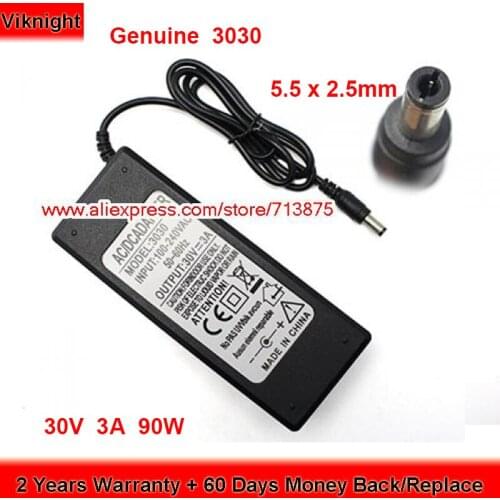 Genuine 3030 AC Adapter 30V 3A 90W Charger for LED Light Strip Water Pump RO Water Purifier and Speaker Power Supply