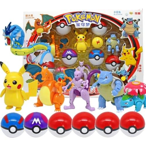 Original POKEMON ball Toy Pocket Monster Pikachu Action Figure Game Poke Ball Model Anime Figure Collect Toy Kids birthday Gift