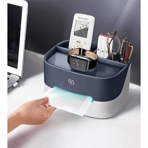 Desktop Tissue Box Case Paper Holder Table Napkin Papers Holder Dispenser Case Home Tissue Organizer