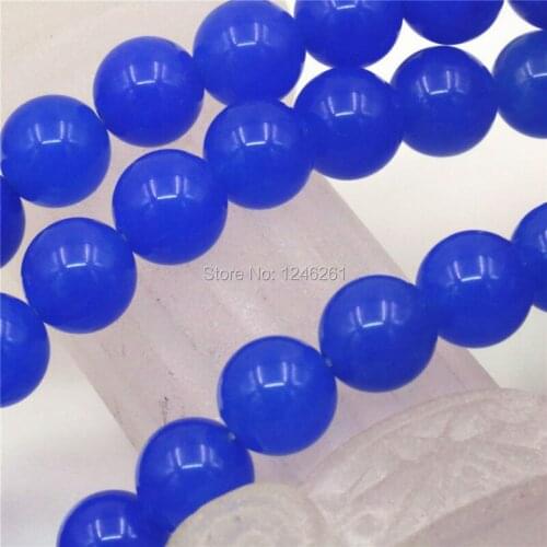 Blue Chalcedony Ornaments 4 6 8 10 12mm Crafts Loose Beads Balls Diy Stone For Necklace Bracelet Jewelry Making Girls Gifts Gems