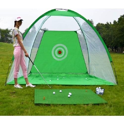 Fold-able Golf Practice Net Golf Hitting Cage Training Aids Indoor Outdoor Golf Tent Golf Training Net without Mat 2 meters