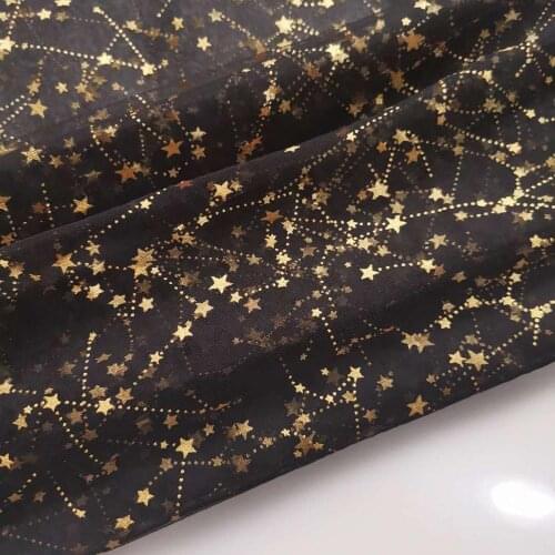 Print Gold Stars Tulle lace fabric Constellation Tulle lace Fabric For Cosplay, Birthday Party Dress,Cupcake Dress, Ball Gown