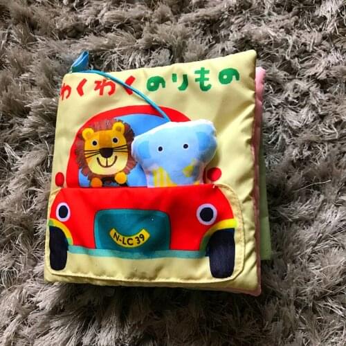 Japanese Engineering car engineering cloth book baby boy car first puzzle multifunctional 3D cloth book