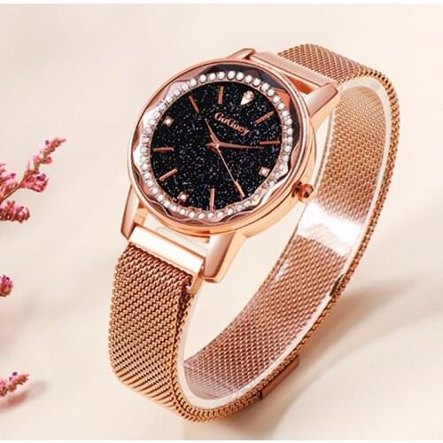 Brand GoGoey Magnet Watches Women Starry Sky Wristwatch Dress Womens Quartz Watches Romantic Rhinestone Female reloj mujer