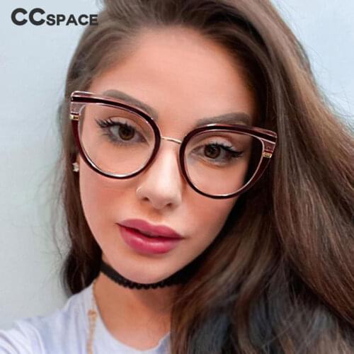 48271 Cat Eye Women Anti Blue Glasses Frames TR90 Optical Fashion Computer Glasses