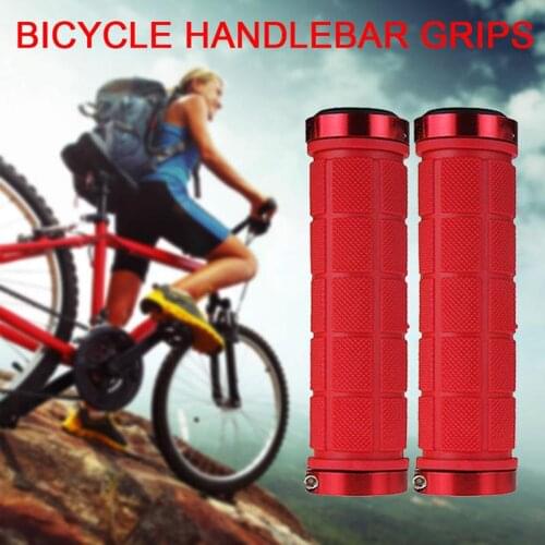 1Pairs Bicycle Grips Rubber Fixed Gear Lock-on Cycling Grips Anti-skid Soft Durable MTB Bike Bicycle Handlebar Bike Parts Bmx