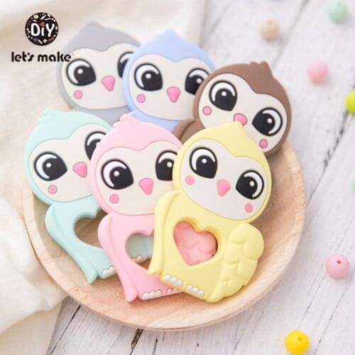 Lets make 1PC Owl Silicone Teether Baby Teether Toy BPA Free Childrens Products Pendant Cartoon Nursing Tiny Rod Eco-friendly
