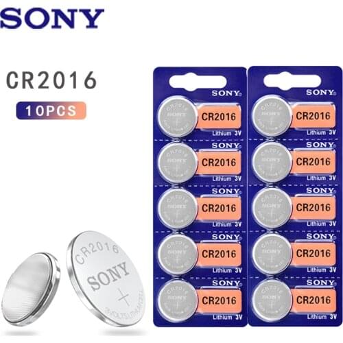 10pcs/lot Original For Sony CR2016 3V Lithium Battery For car key watch remote control toy 2016 ECR2016 CR 2016 Button Batteries