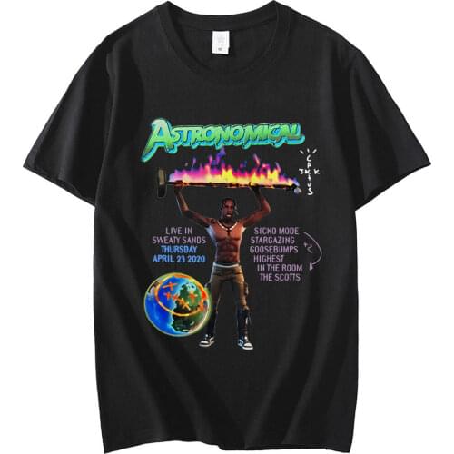 2021 Travis Scott Tshirts ASTROWORLD T Shirt Men Women Summer Harajuku Hip Hop Tee Tops Cactus Jack Print Hip Hop Tee Shirt