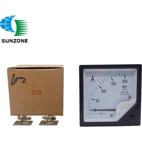 6L2-A 200/5A Durable Ammeter Current Ampere Voltage Meter Pointer 80mm Square Panel 200A