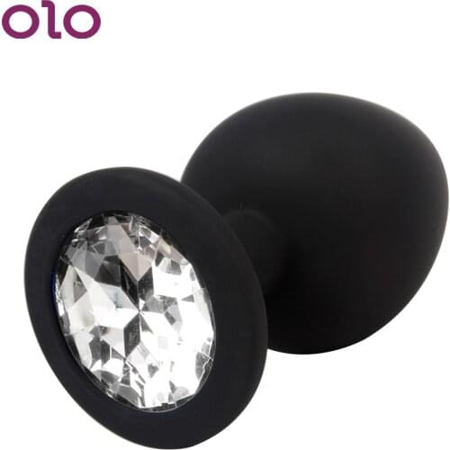 OLO Rhinestone Anal Plug Butt Plug Prostate Massager Erotic Sex Toys for Men Woman Adult Products Silicone Anal Tube S M L