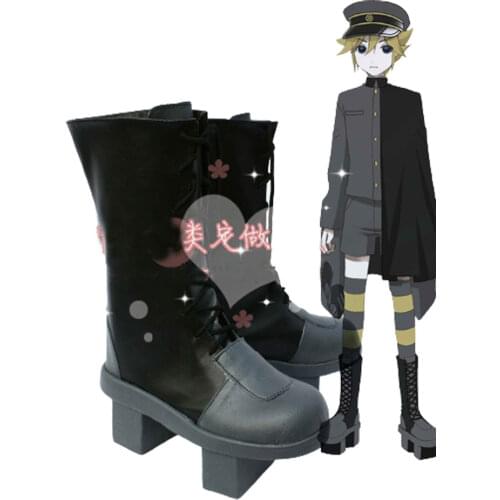 Anime VOCALOID Kagamines Len Senbonzakura Boots Cosplay costume shoes Custom Made Halloween Free Shipping