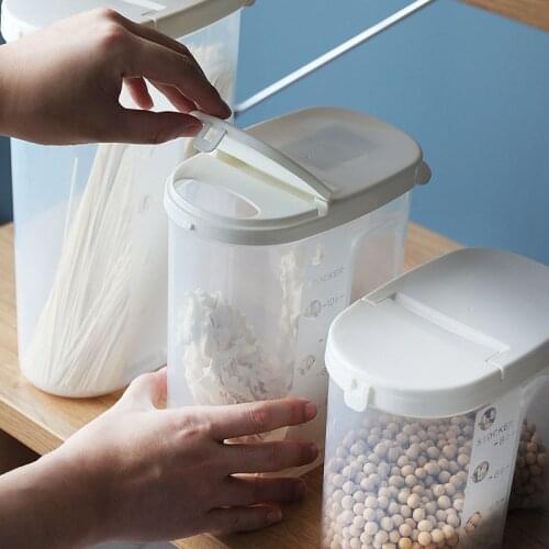 Sealed Tank Transparent Grains Cereals Kitchen Storage Lid Fresh Cat Dog Food Storage Tank Extra Thick Storage Container