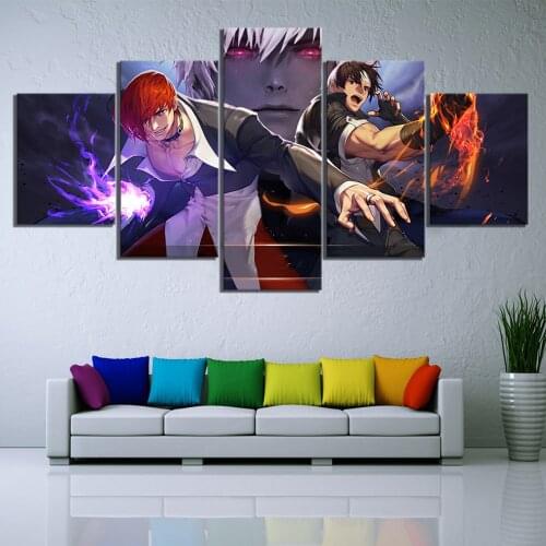5 Piece HD Cartoon Pictures The King of Fighter KOF Game Poster Paintings Canvas Art for Home Decor Wall Art