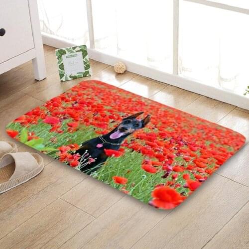 Nice Doberman Pinsch Doormat Outdoor Floor Mat Home Creative Mat Super Soft Absorbent Bathroom Door Entrance Mat 40X60cm,50x80cm