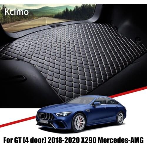 Leather Car Trunk Mat GT 43 53 63 Carpet Tail Cargo Liner For Mercedes AMG GT 2018 2019 2020 Trunk Boot Mat Rear Benz Liners Pad
