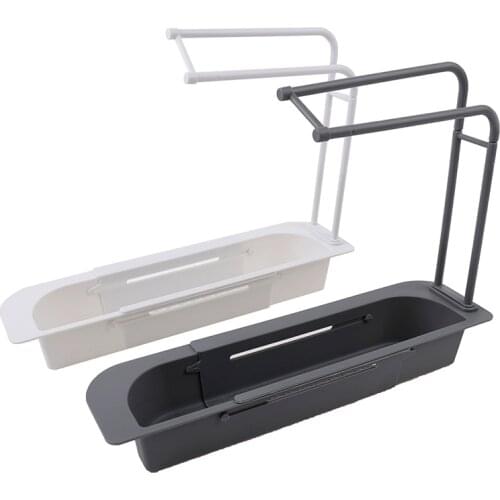 Kitchen Telescopic Sink Rack Organizer Drainer Rack Storage Basket Bag Faucet Holder AdjustableBathroom Holder Sink Kitchen Tool