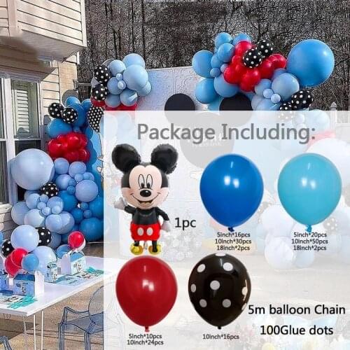 173Pcs Mickey Mouse Party Balloons Set Arch Garland Kit For Birthday Wedding Decoration Supplies Kids Gifts Baby Shower Globos