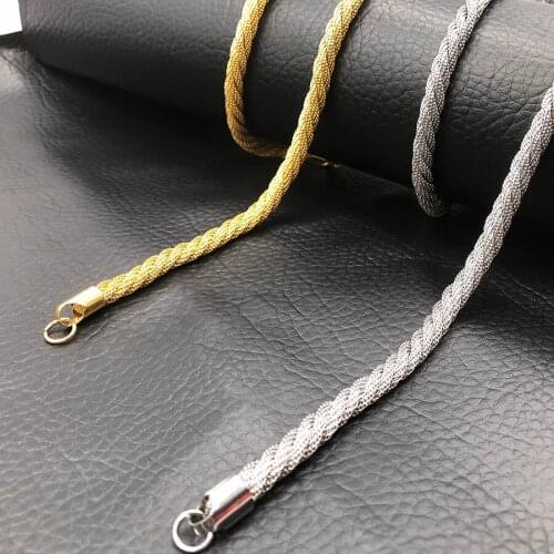 Huan Wen Women man 2 PCS Torsional mesh chain Necklace Chain Bracelet Jewelry Set NK019