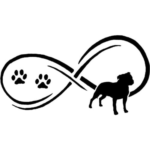 17.7*9.5CM Staffy Dog Paw Print Vinyl Decal Reflective Car Stickers Car Styling Bumper Decoration Black/Silver S1-1286