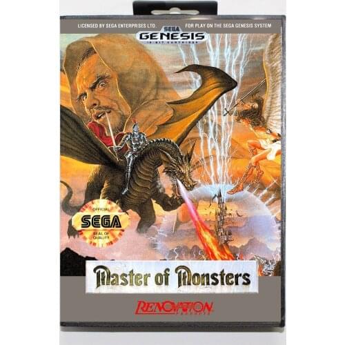 New 16 bit MD game card - masterofmonsters with Retail box For Sega genesis system