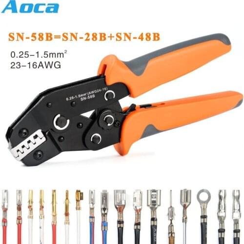 Crimping Pliers Tools Set SN-58B SN-28B SN-48B for 2.54 2.8 3.96 4.8 6.3 Tube/Insulation Terminals Electrical Clamp Tools