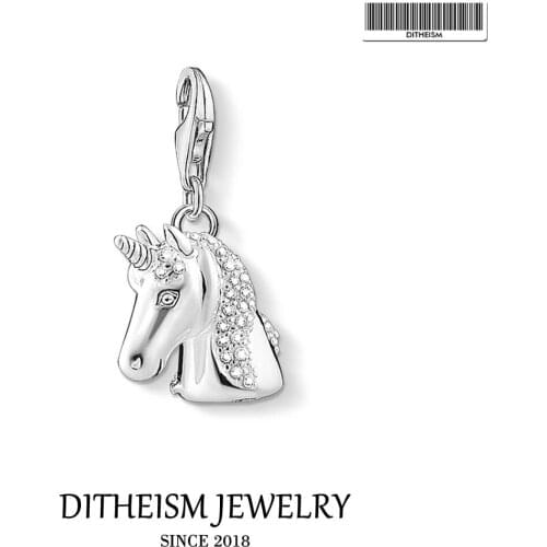 Unicorn Horse Charm Pendant,2019 Fashion Jewelry 925 Sterling Silver Trendy Lovingly Gift For Women Girls Fit Bracelet Necklace