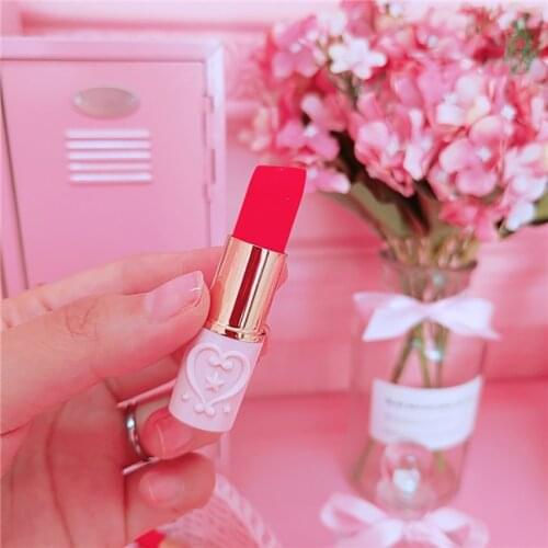 Retro Flower Embossed Lipstick Shape Highlighters Novelty Portable Marker Pen Students Stationery School Supplies Lady Gifts