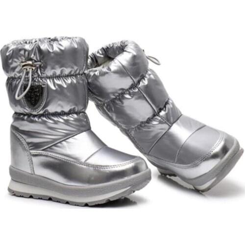Silver Winter Boots Buffie Brand Quality Russia Children Snow Boots Girl fashion free shipping nice lookin